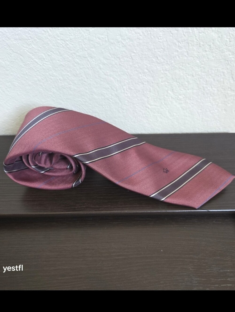 Christian Dior red and black tie